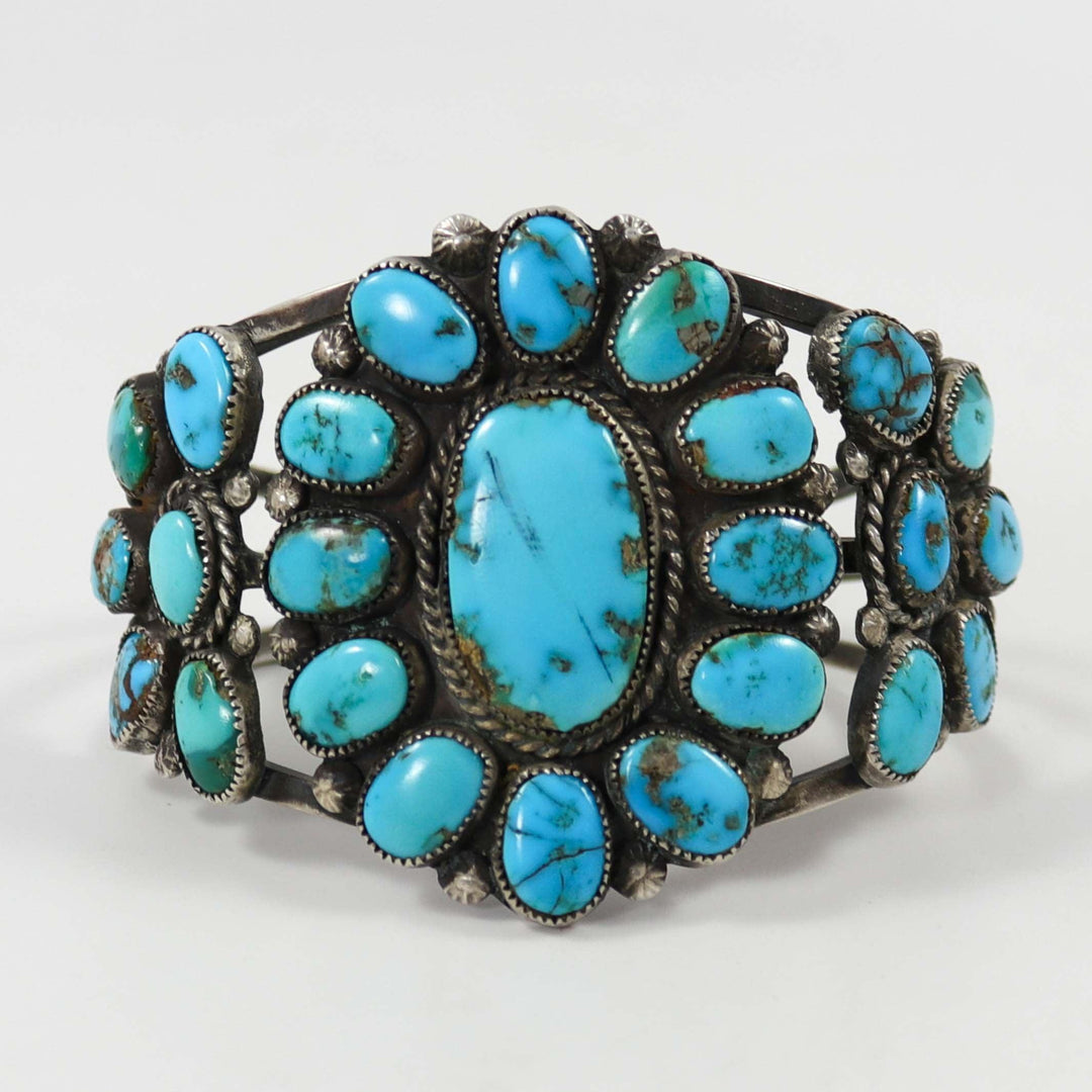 1940s Turquoise Cluster Cuff by Vintage Collection - Garland's