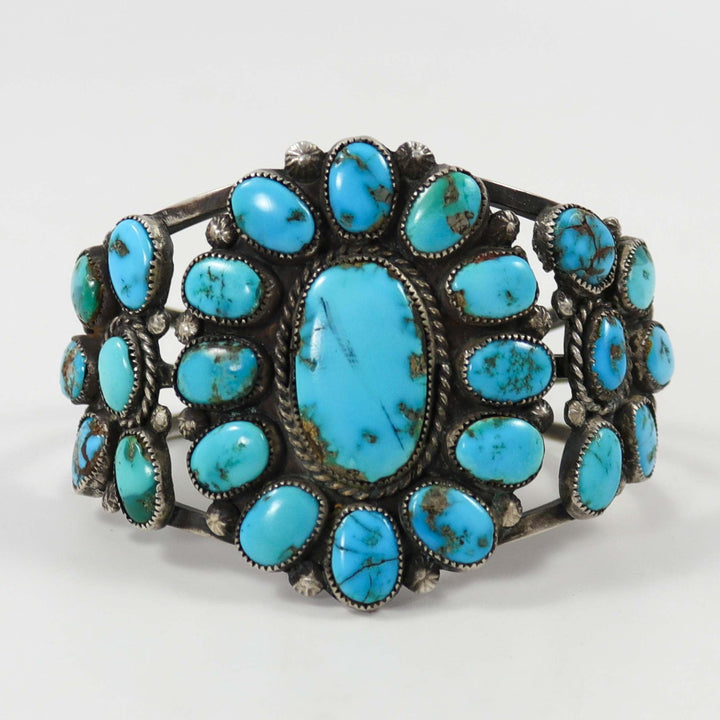 Manchette grappe turquoise des années 1940