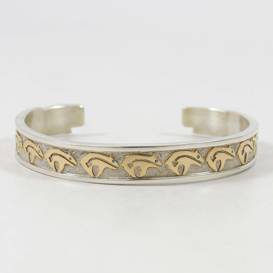 Gold and Silver Bear Cuff