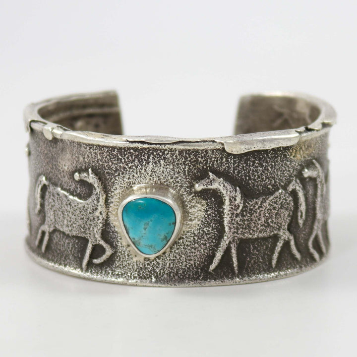Pilot Mountain Turquoise Horse Cuff by Anthony Lovato - Garland's