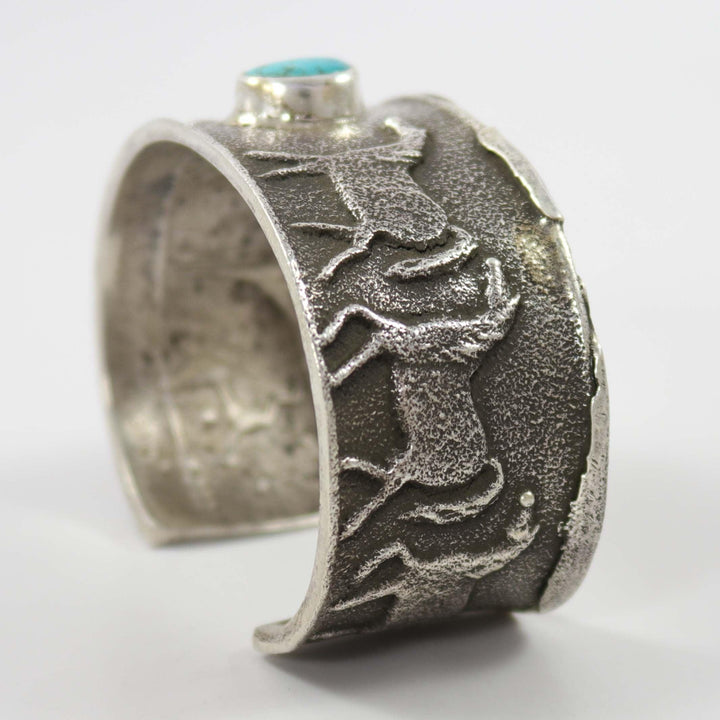 Pilot Mountain Turquoise Horse Cuff by Anthony Lovato - Garland's