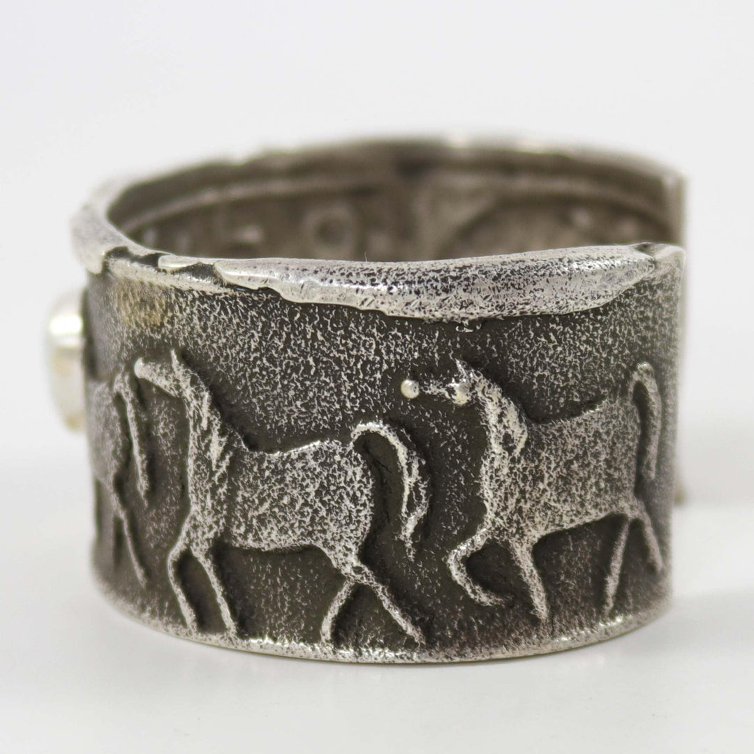 Pilot Mountain Turquoise Horse Cuff by Anthony Lovato - Garland's