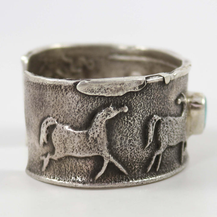 Pilot Mountain Turquoise Horse Cuff by Anthony Lovato - Garland's