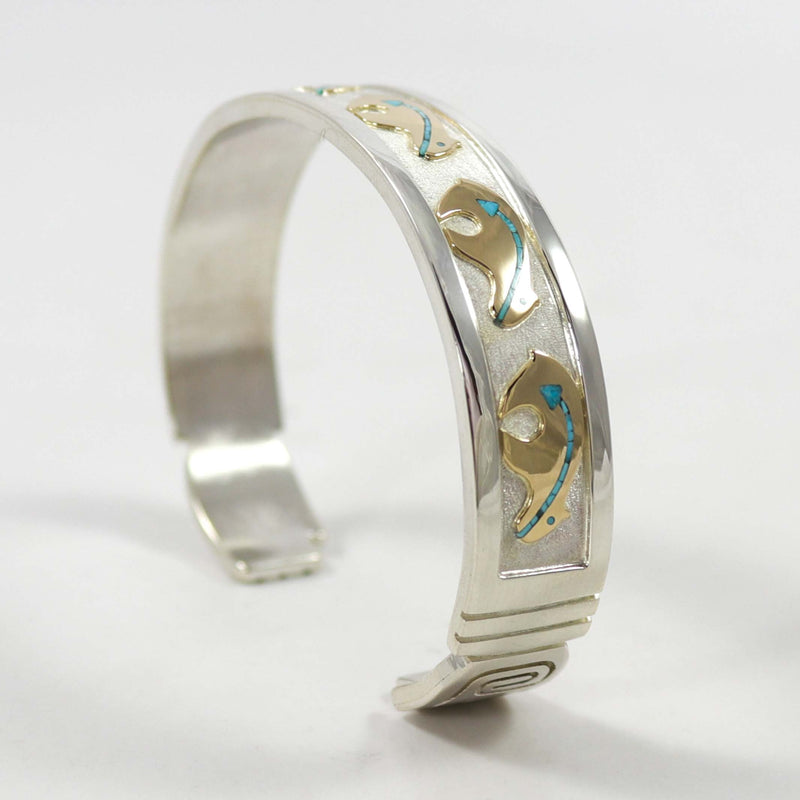 Gold on Silver Bear Cuff