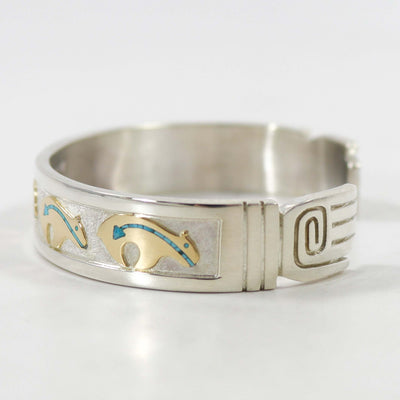 Gold on Silver Bear Cuff