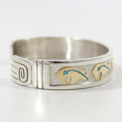 Gold on Silver Bear Cuff