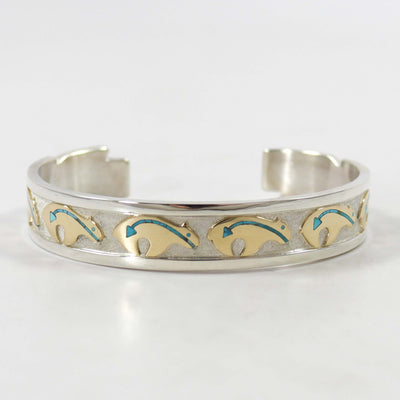 Gold on Silver Bear Cuff