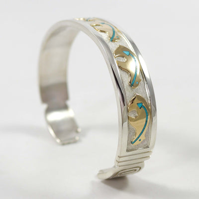 Gold on Silver Bear Cuff