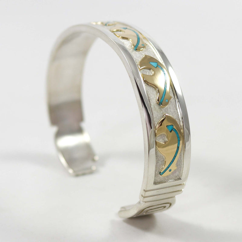 Gold on Silver Bear Cuff