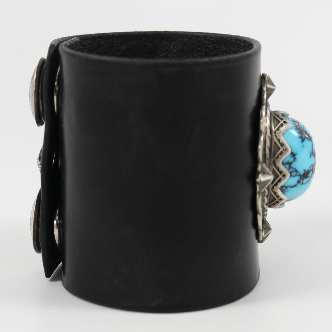 Hubei Turquoise Leather Cuff