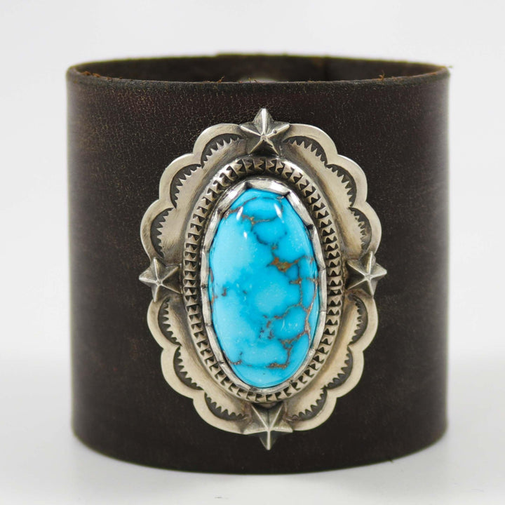 Bisbee Turquoise Leather Bracelet by Mona Van Riper - Garland's