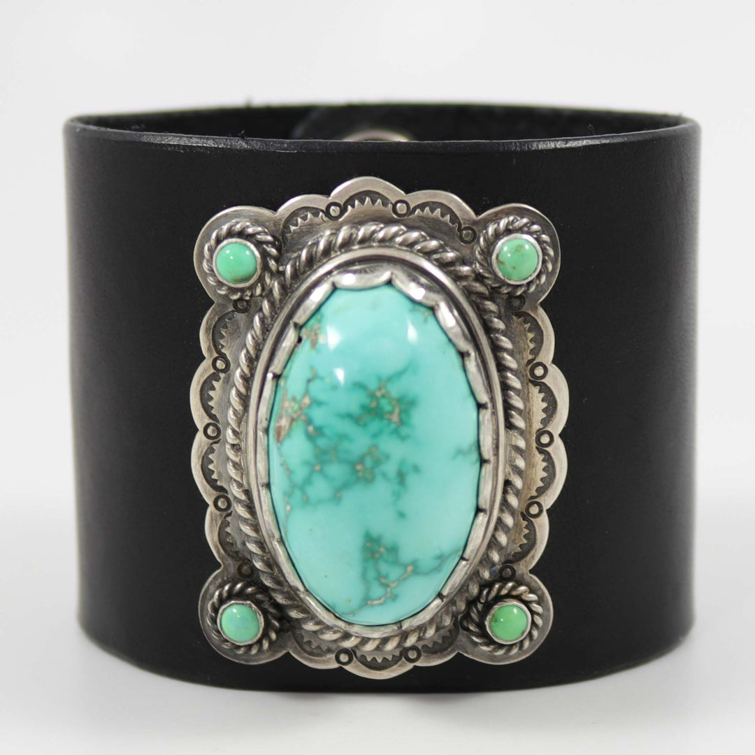 Bracelet en cuir turquoise du lac Carico