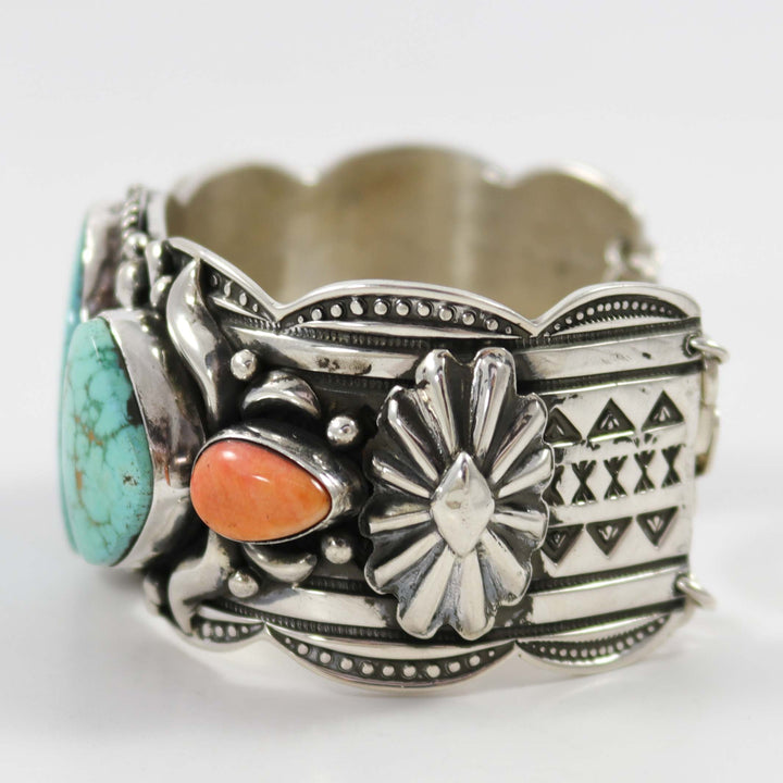 Kingman Turquoise and Shell Cuff