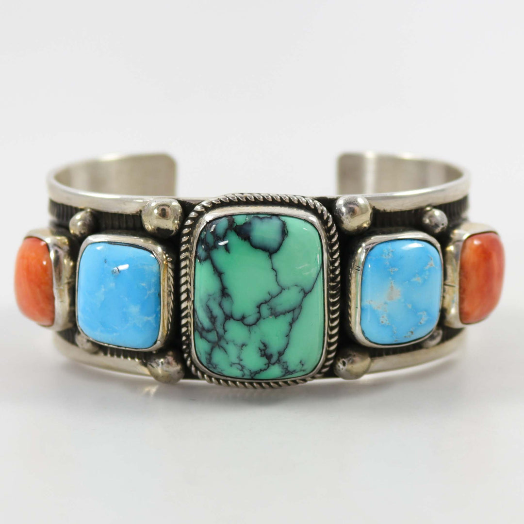 Turquoise and Spiny Oyster Shell Cuff