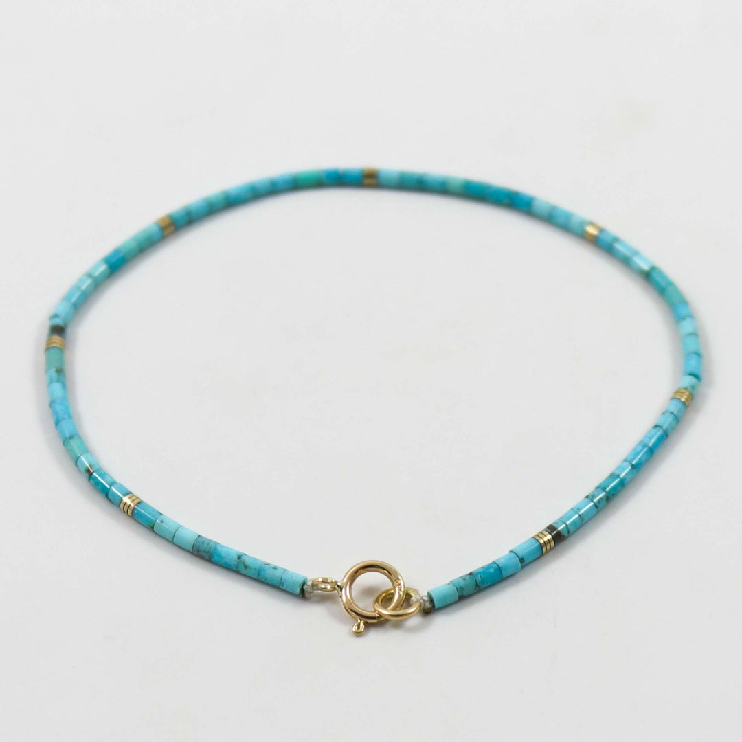 Bracelet Heishi Turquoise et Or