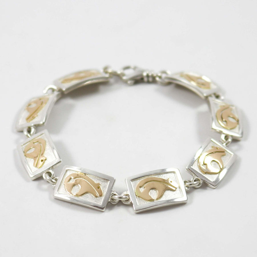 Gold and Silver Bear Bracelet by Robert Taylor - Garland's