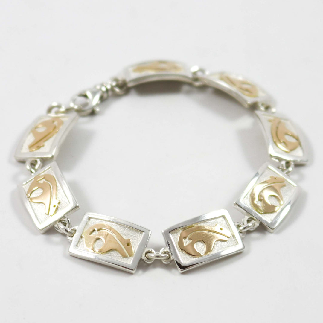 Gold and Silver Bear Bracelet