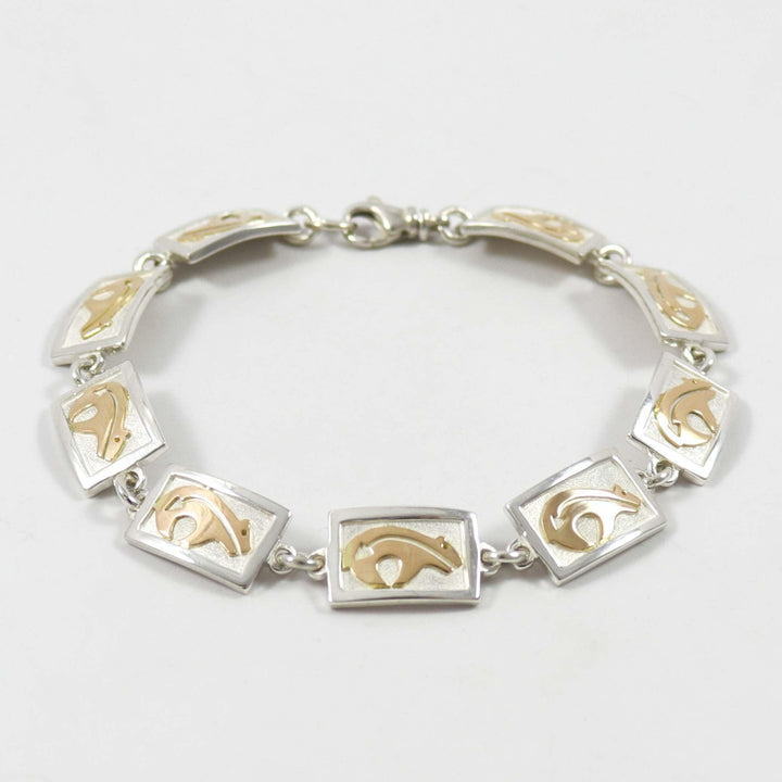 Gold and Silver Bear Bracelet