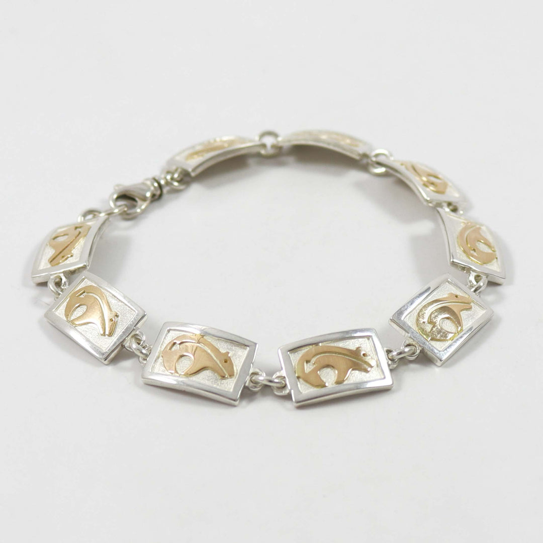 Gold and Silver Bear Bracelet