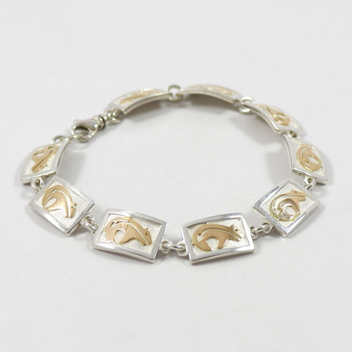 Gold and Silver Bear Bracelet