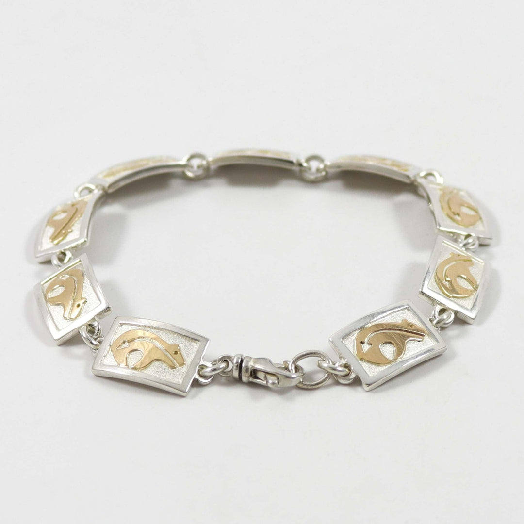 Gold and Silver Bear Bracelet