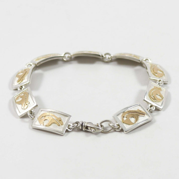 Gold and Silver Bear Bracelet by Robert Taylor - Garland's
