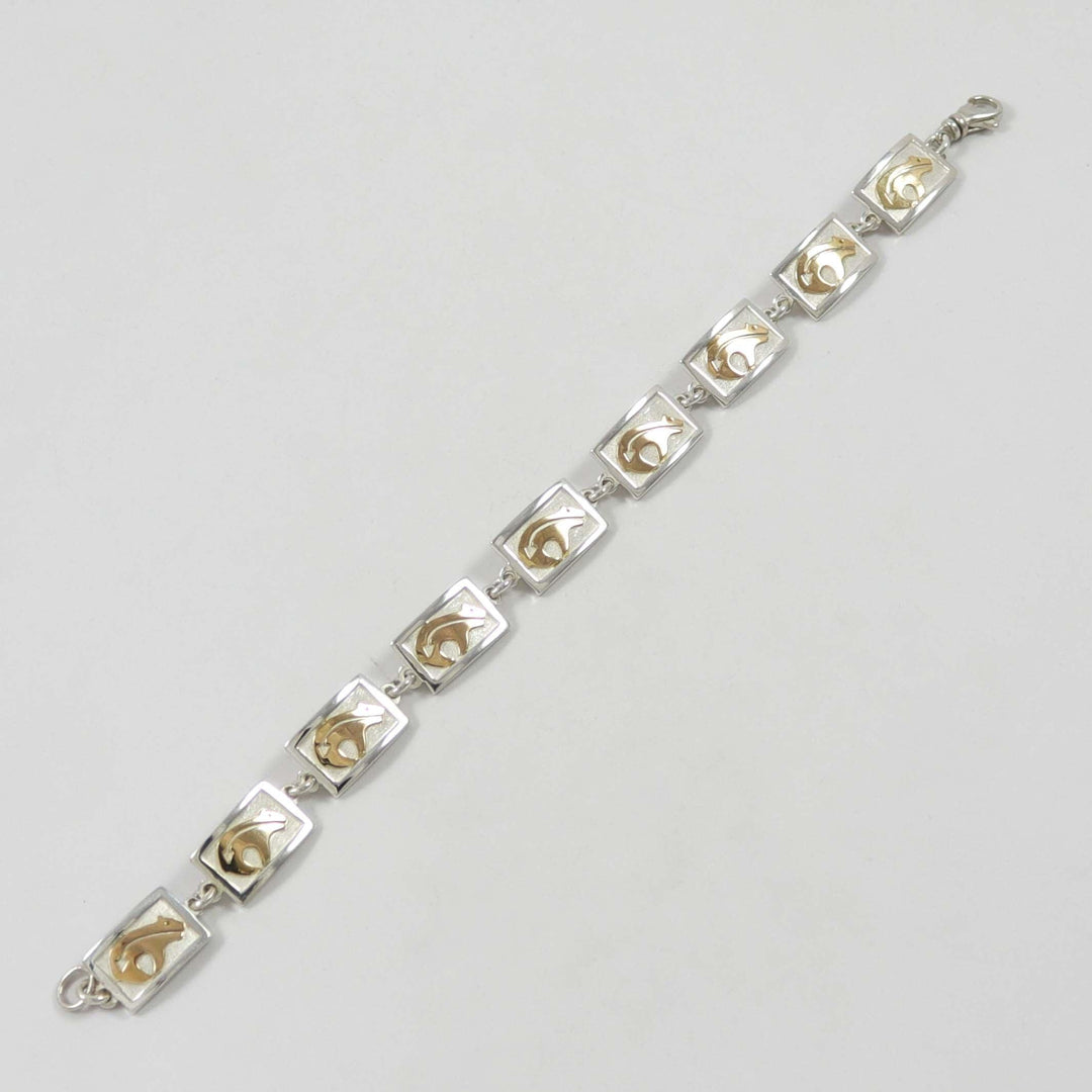 Gold and Silver Bear Bracelet by Robert Taylor - Garland's