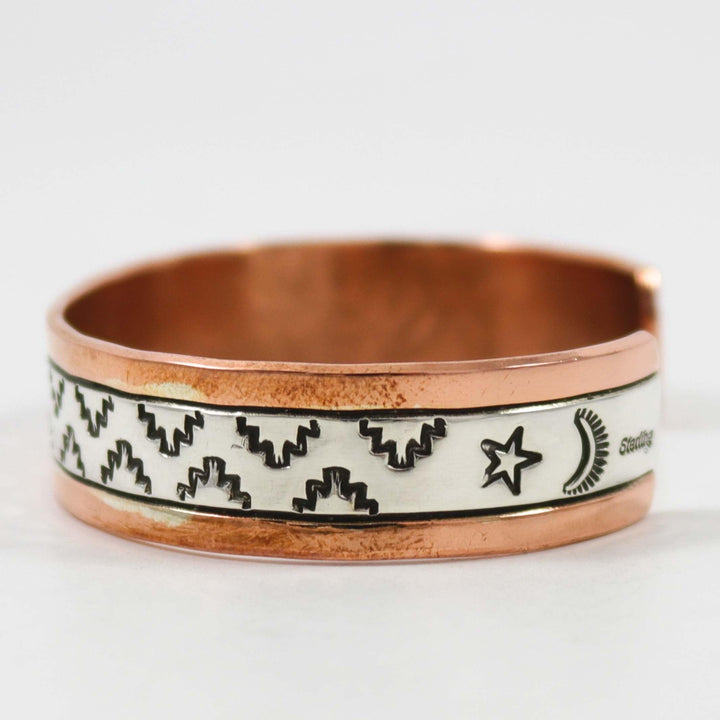Silver and Copper Cuff by Wylie Secatero - Garland's