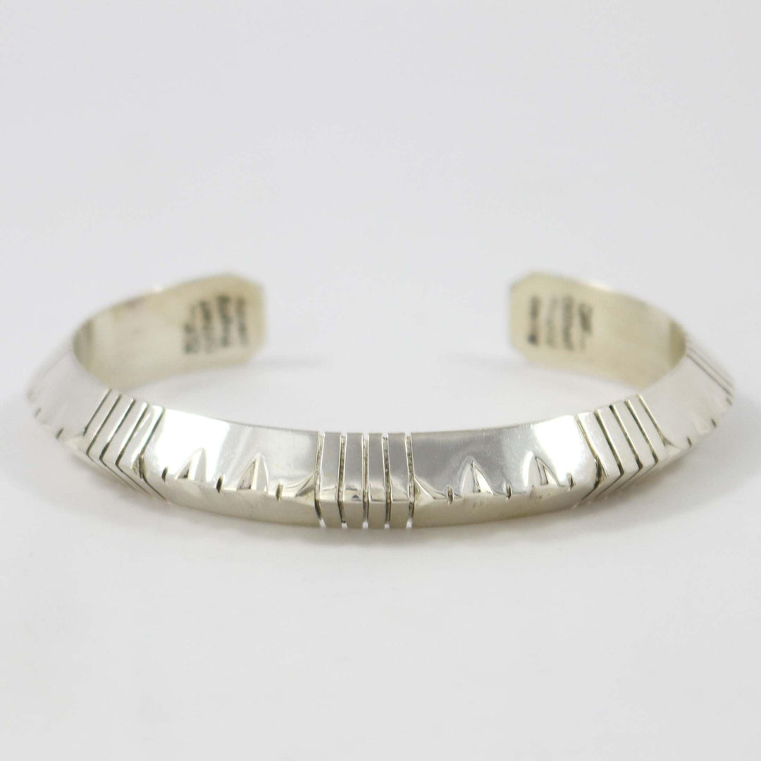 Stamped Silver Cuff by Gilbert Begay - Garland's