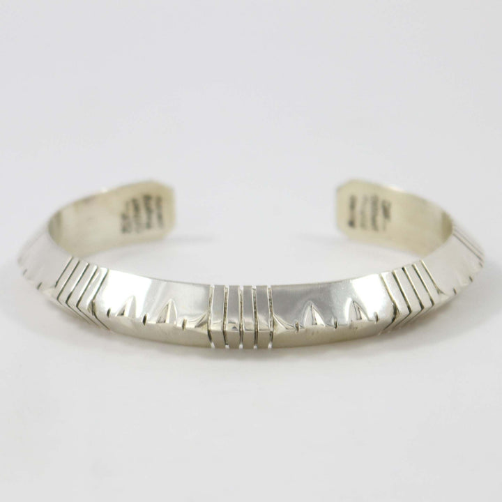 Stamped Silver Cuff by Gilbert Begay - Garland's