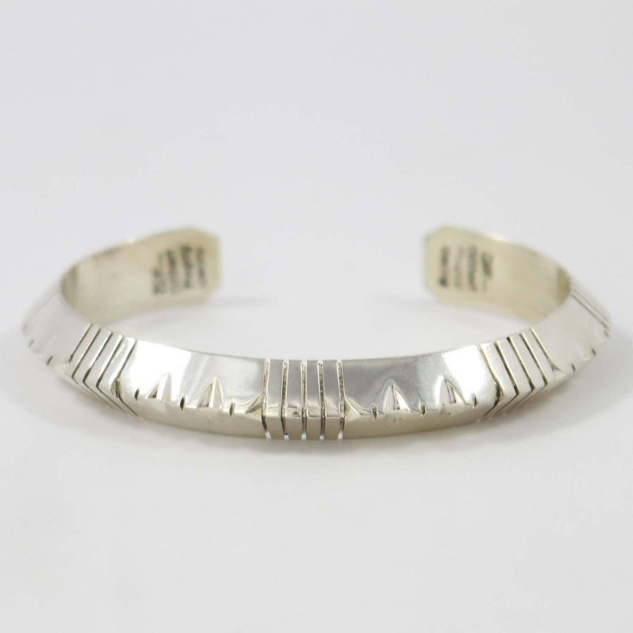 Stamped Silver Cuff by Gilbert Begay - Garland's