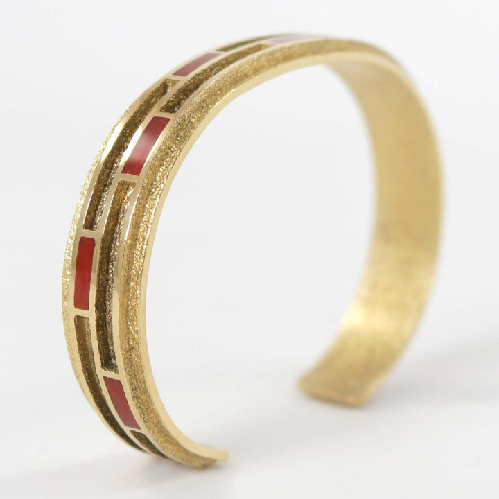 Gold and Coral Cuff