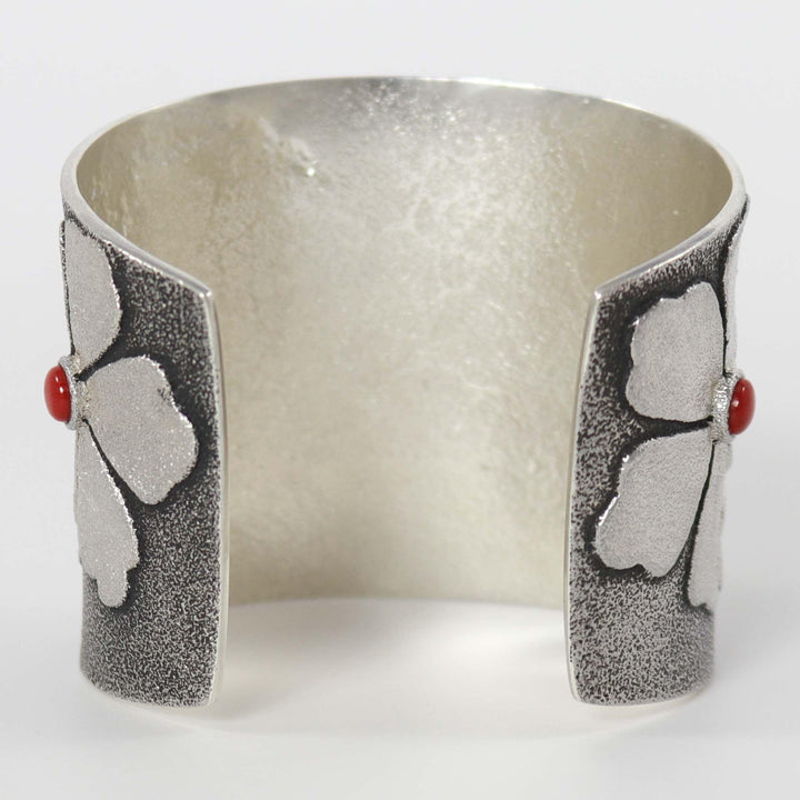 Coral and Turquoise Flower Cuff by Rebecca Begay - Garland's
