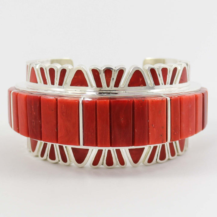 Coral Inlay Cuff by Vernon Haskie - Garland's