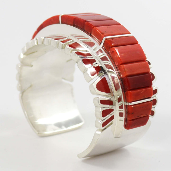 Coral Inlay Cuff by Vernon Haskie - Garland's