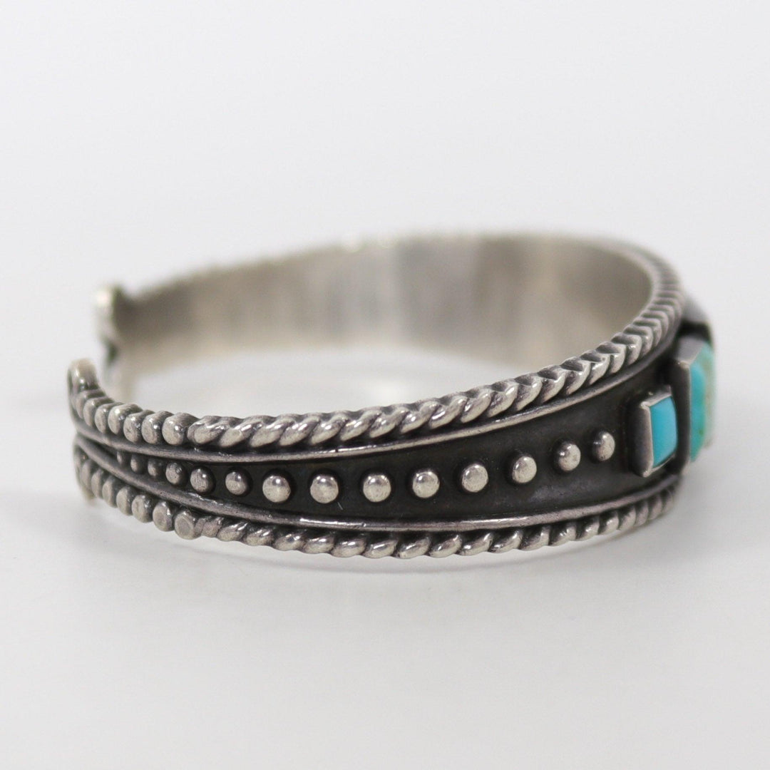 1940s Blue Gem Turquoise Cuff