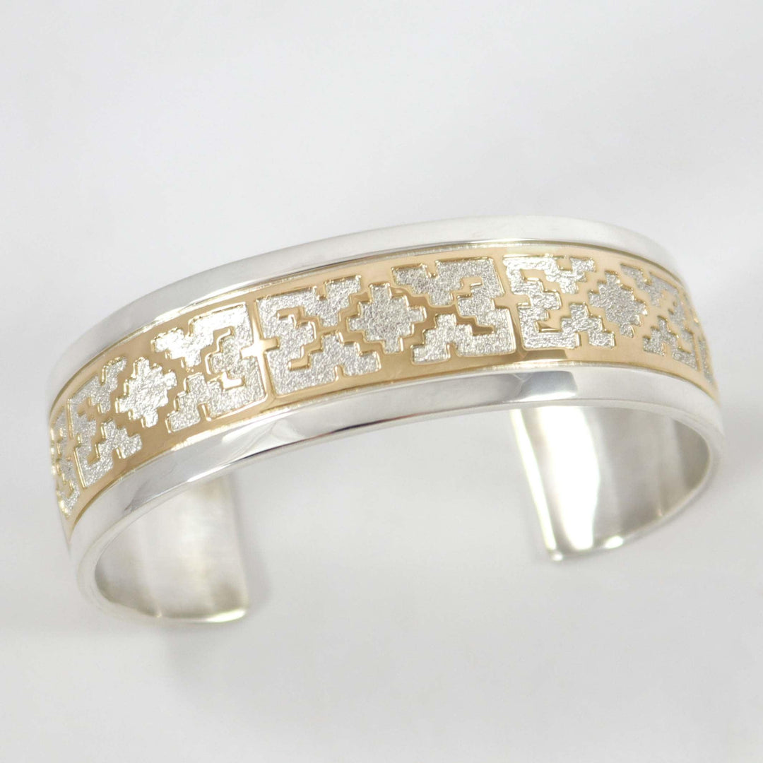 Gold on Silver Overlay Cuff