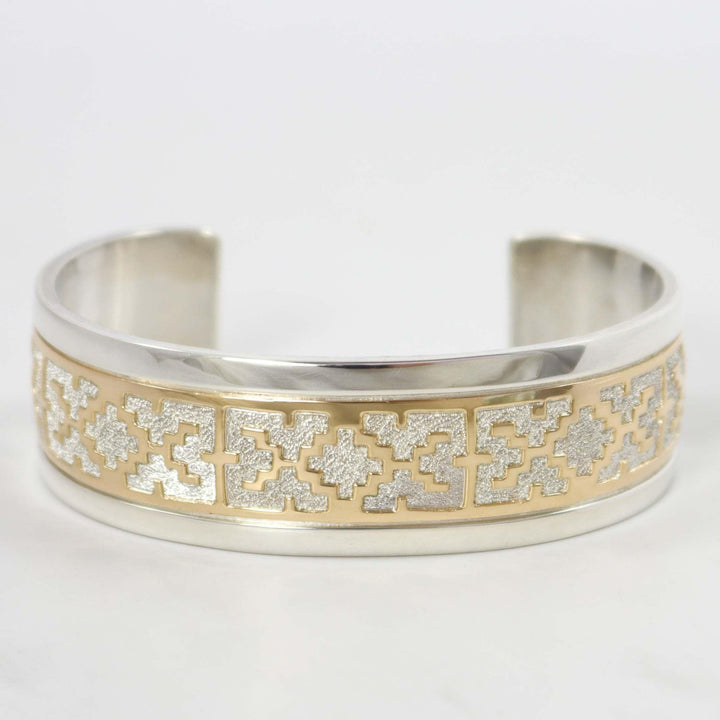 Gold on Silver Overlay Cuff