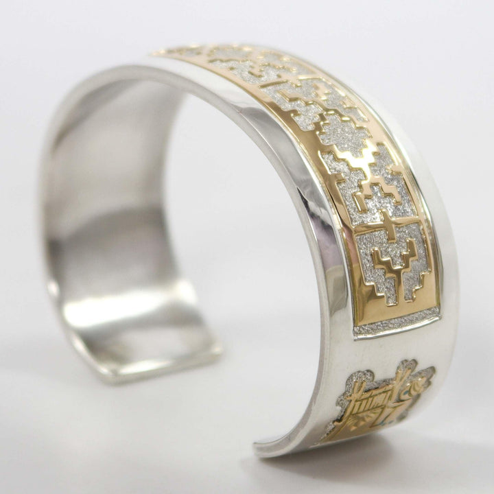 Gold on Silver Overlay Cuff