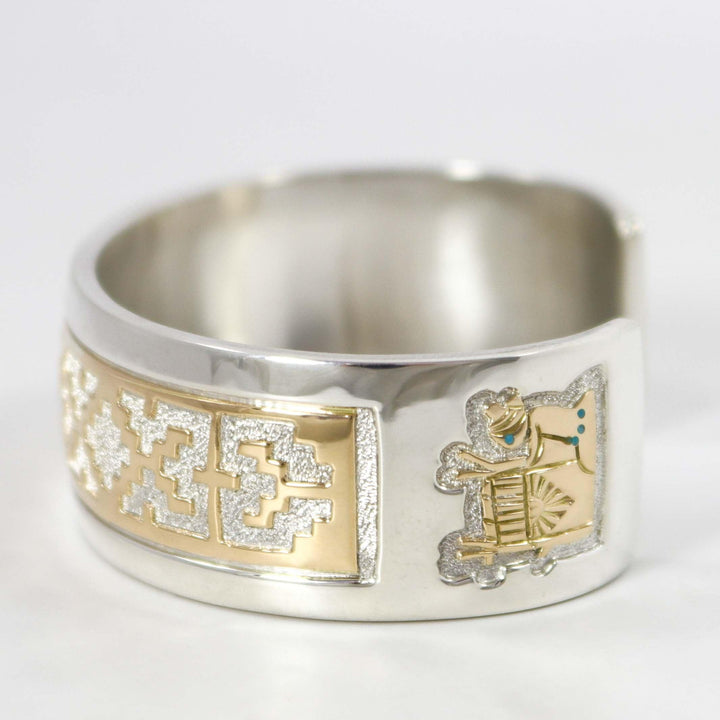 Gold on Silver Overlay Cuff