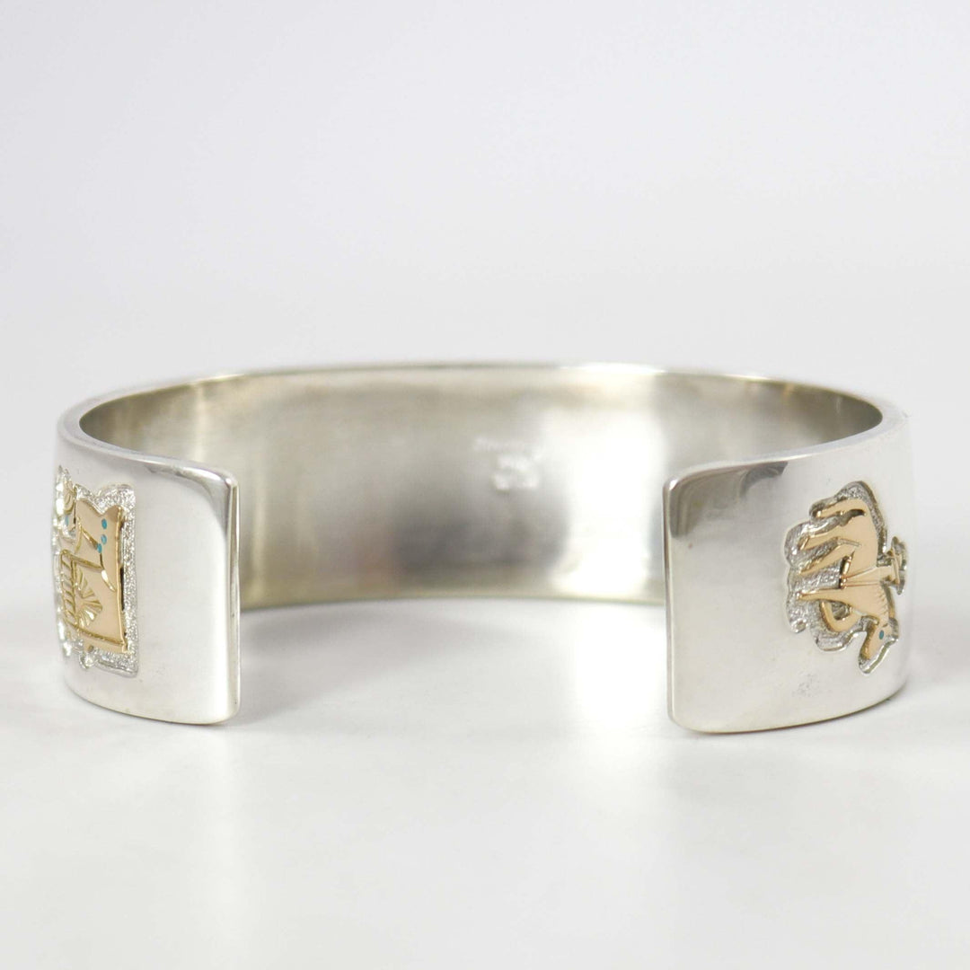 Gold on Silver Overlay Cuff