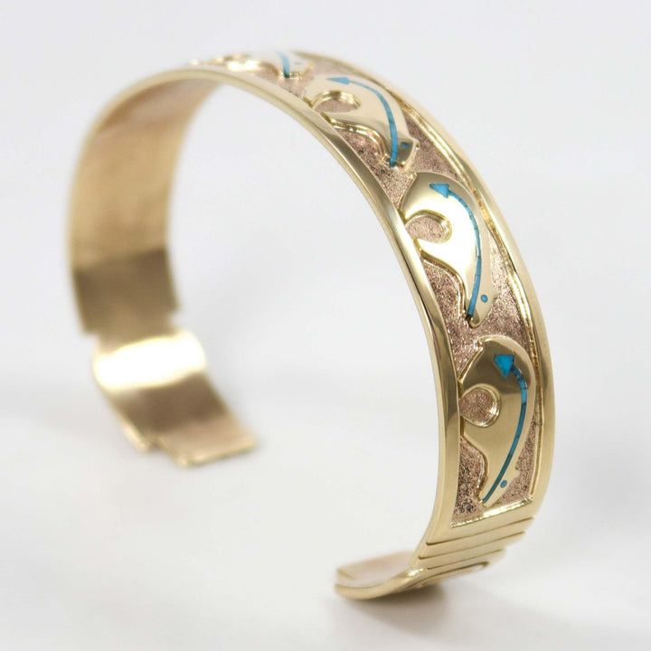 Gold and Turquoise Bear Cuff