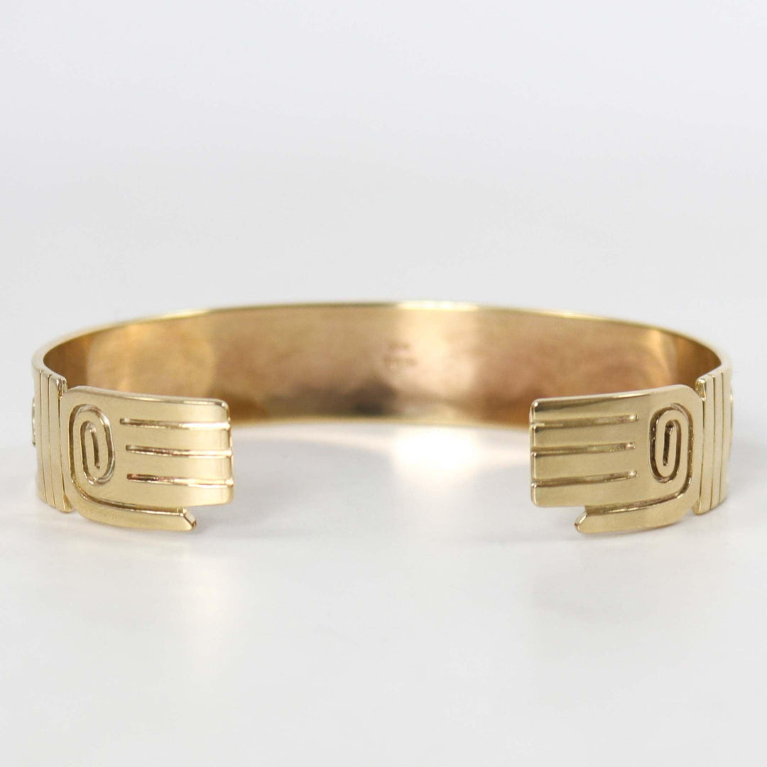 Gold and Turquoise Bear Cuff