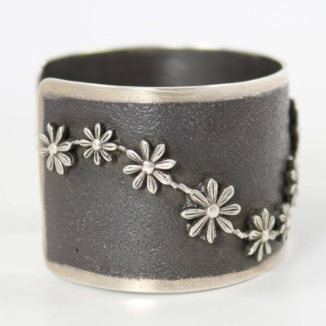 Silver Flower Cuff