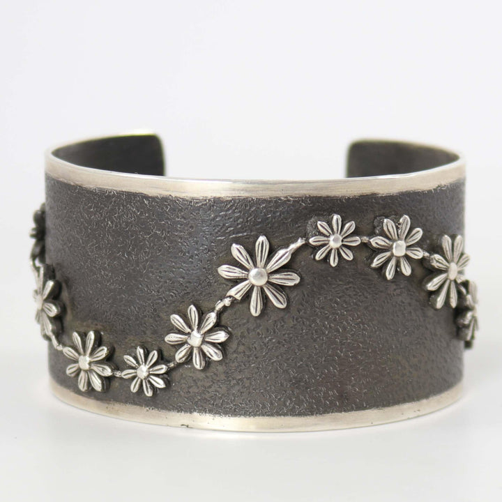 Silver Flower Cuff