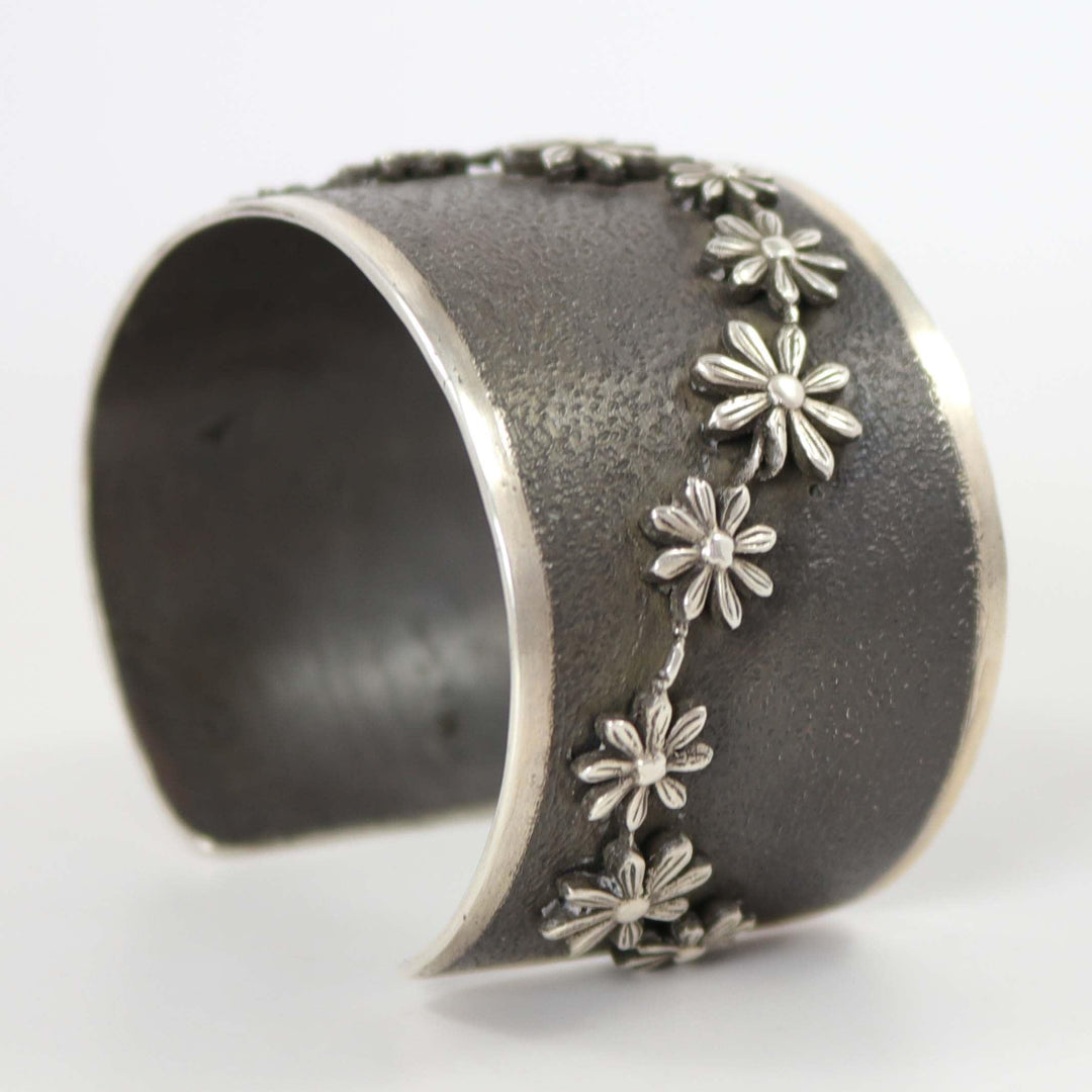 Silver Flower Cuff