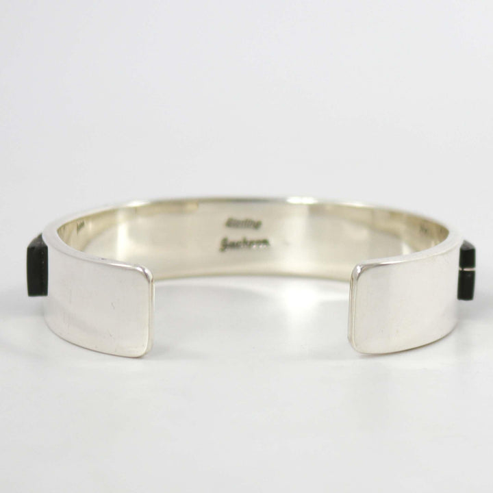 Black Jade and Shell Inlay Cuff