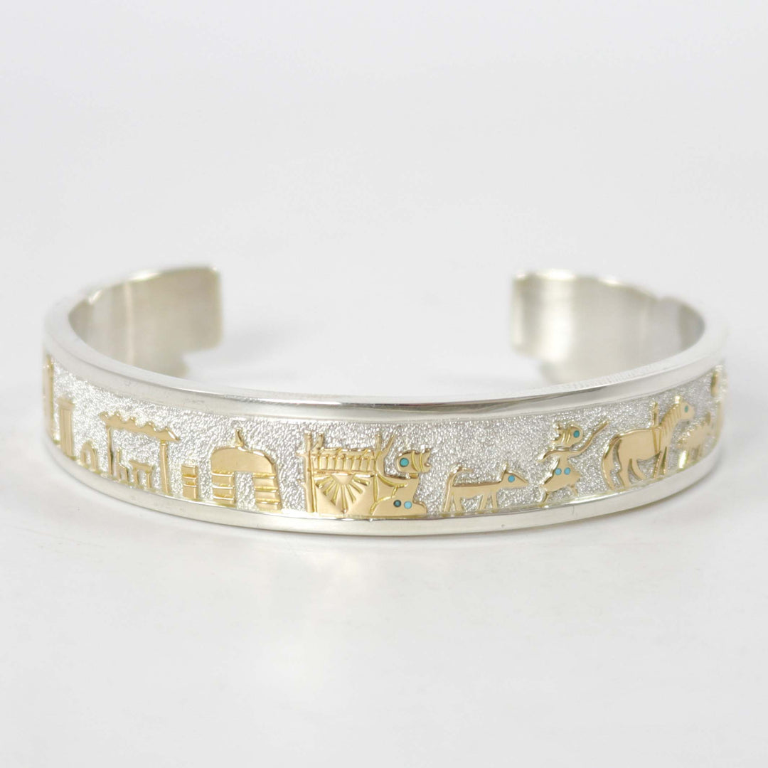 Gold on Silver Storyteller Cuff
