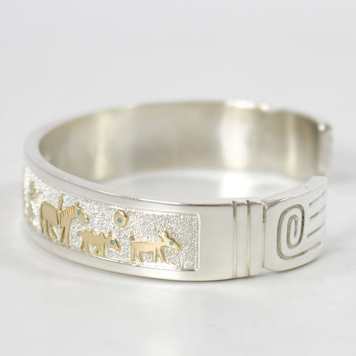 Gold on Silver Storyteller Cuff