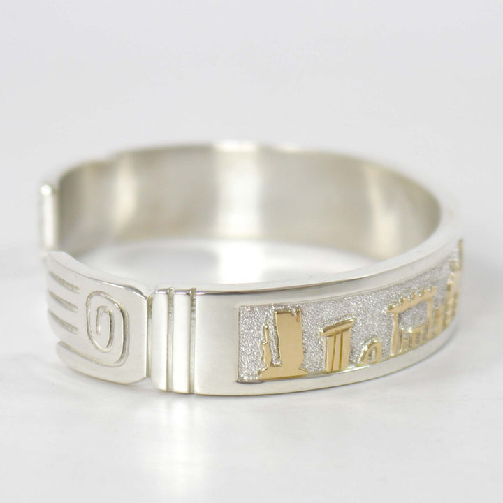 Gold on Silver Storyteller Cuff